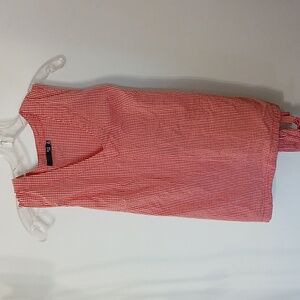 Max Jeans Red and White Gingham Farmer's Daughter Sleeveless Tieback Top Size M